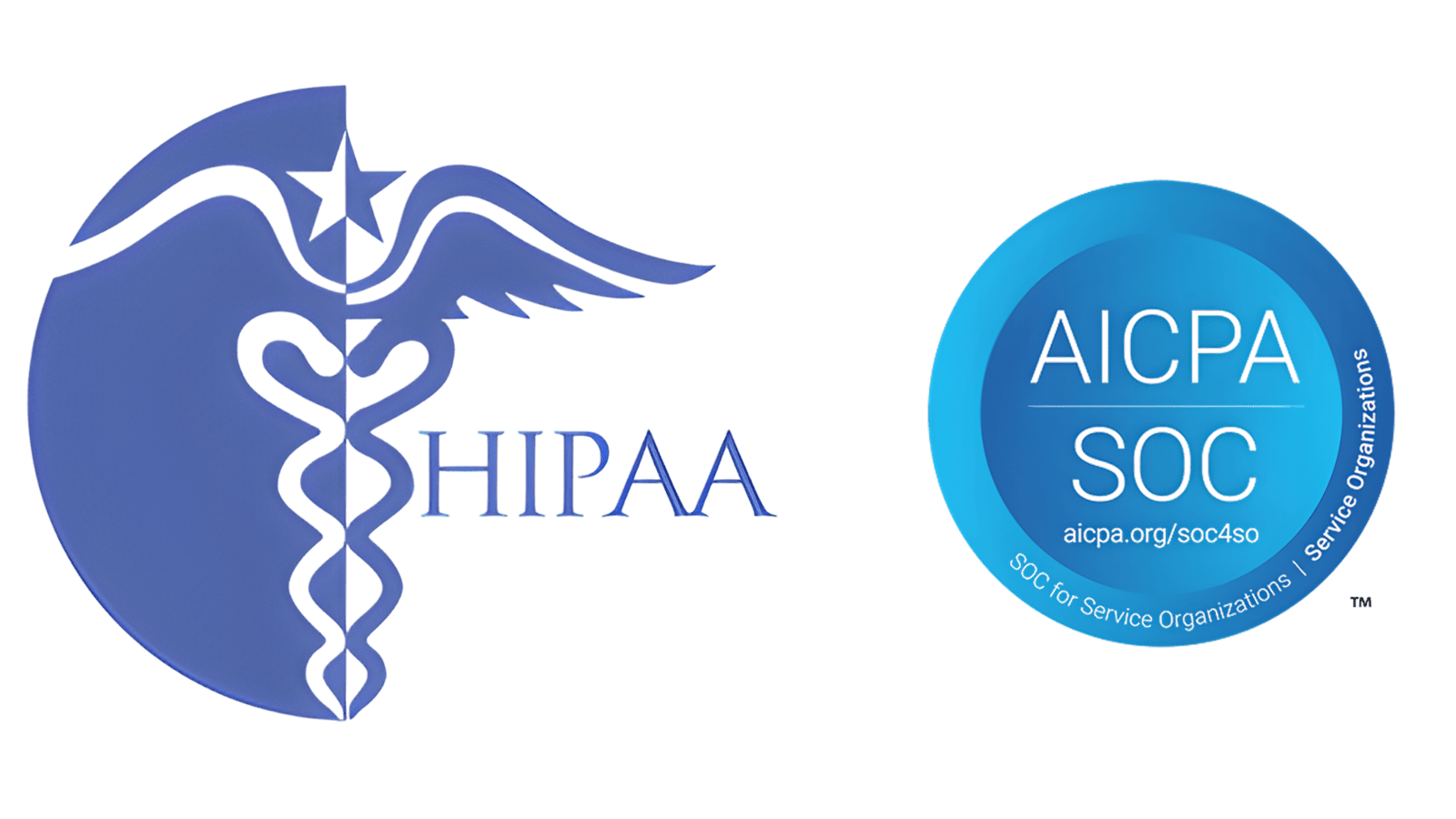 HIPAA compliant badge, demonstrating our commitment to healthcare data privacy and security standards.  ||  AICPA SOC 3 certification badge, demonstrating our commitment to the highest standards of security, availability, processing integrity, confidentiality, and privacy for your data.